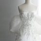 Robe de mariée sirène blanche de rêve, sans bretelles, en satin, tulle, paillettes et perles, longue, C4146