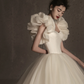 Robe de mariée longue en satin et tulle, décolleté en cœur, style unique, C4165