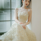 Dreamy  Ball Gown Strapless Tulle Beaded Long Wedding Dresses C4174