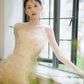 Dreamy  Ball Gown Strapless Tulle Beaded Long Wedding Dresses C4174