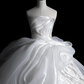Robe de mariée longue en satin, bustier, dentelle et sequins, élégante, C4175