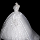 Robe de mariée longue en satin, bustier, dentelle et sequins, élégante, C4175