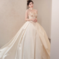 Robe de mariée longue en satin sans étoiles, robe de bal unique, C4192