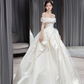 Robe de mariée longue en satin, simple et élégante, épaules dénudées, C4194