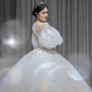 Jolie robe de bal en tulle et dentelle avec appliques, manches courtes, robe de mariée longue C4198