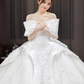 Robe de mariée longue en satin, tulle, dentelle, paillettes et perles, sans bretelles, avec nœud, C4203