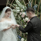 Robe de mariée longue en tulle et dentelle, épaules dénudées, avec voile, C4205