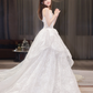 Robe de mariée longue bustier en dentelle, robe de bal de rêve, C4210