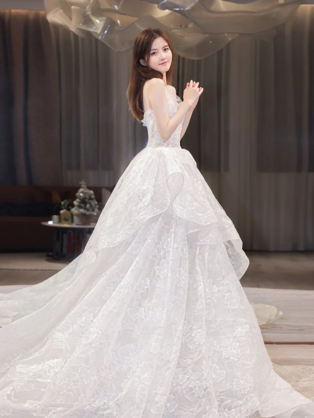 Robe de mariée longue bustier en dentelle, robe de bal de rêve, C4210