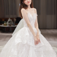 Robe de mariée longue bustier en dentelle, robe de bal de rêve, C4210