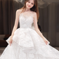 Robe de mariée longue bustier en dentelle, robe de bal de rêve, C4210