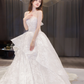 Robe de mariée longue bustier en dentelle, robe de bal de rêve, C4210