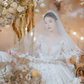 Robe de mariée longue en tulle, manches longues et voile, jolie robe de bal, C4213