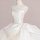Robe de mariée longue en satin et tulle, élégante et bustier, C4215
