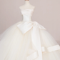 Robe de mariée longue en satin et tulle, élégante et bustier, C4215
