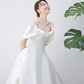 Robe de mariée longue en satin, élégante, épaules dénudées, C4225