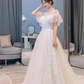 Jolie robe de mariée longue en tulle et dentelle C4227