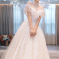 Jolie robe de mariée longue en tulle et dentelle C4227