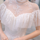 Jolie robe de mariée longue en tulle et dentelle C4227