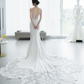 Timeless Mermaid Spaghetti Straps Satin Lace Long Wedding Dresses C4229