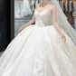 Timeless Ball Gown Strapless Tulle Lace With Veil Long Wedding Dresses C4230