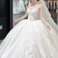 Timeless Ball Gown Strapless Tulle Lace With Veil Long Wedding Dresses C4230