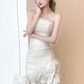 Unique Mermaid Strapless Tulle Flowers Applqiue Long Wedding Dresses C4235