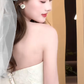 Elegant Ball Gown Strapless Satin Tulle With Veil Long Wedding Dresses C4236