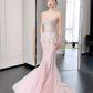 Timeless Mermaid Starpless Tulle Sequin Beaded Long Wedding Dresses C4238