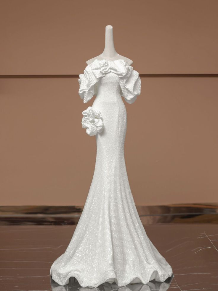 Elegant Mermaid Off The Shoulder Satin Long Wedding Dresses C4250