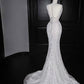 Timeless Mermaid Srapless Tulle Lace Sequin Baeded Long Wedding Dresses C4273