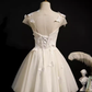 Cute Ball Gown Scoop Neckline White Tulle Party Dress Lace Homecoming Dresses C428