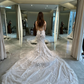 Robe de mariée longue élégante en tulle et dentelle, style sirène, sans bretelles, C4293