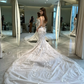 Robe de mariée longue élégante en tulle et dentelle, style sirène, sans bretelles, C4293