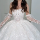 Robe de mariée longue en tulle et dentelle, sans bretelles, effet rêveur, C4306
