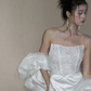 Robe de mariée longue élégante en satin, sans bretelles, en dentelle et sequins, style sirène, C4318