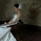 Robe de mariée longue en satin, simple et sans bretelles, style sirène, C4320