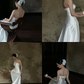 Robe de mariée longue en satin, simple et sans bretelles, style sirène, C4320