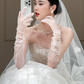 Robe de mariée longue en tulle et dentelle, bustier et voile, style rêveur, C4334