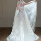 Robe de mariée longue en tulle et dentelle, bustier et voile, style rêveur, C4334
