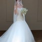 Robe de mariée sirène de rêve, épaules dénudées, tulle et voile, longue, C4338