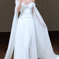Robe de mariée élégante en mousseline de soie, coupe trapèze, épaules dénudées, longue, C4343