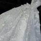 Robe de mariée longue intemporelle à bretelles spaghetti, en tulle, paillettes et perles, C4360