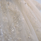Robe de mariée longue en tulle, paillettes et perles, style bal intemporel, épaules dénudées, C4367