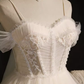 Robe de bal élégante, bretelles Spaghetti, robe de soirée blanche, robes de bal, C436