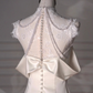 Superbe robe de mariée sirène longue en satin et dentelle perlée C4372