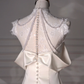Superbe robe de mariée sirène longue en satin et dentelle perlée C4372