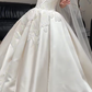 Robe de mariée longue en satin, bustier, élégante, avec appliques et voile, C4377