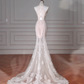 Robe de mariée sirène de rêve en tulle et dentelle avec voile C4382