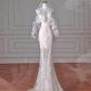 Robe de mariée sirène de rêve en tulle et dentelle avec voile C4382